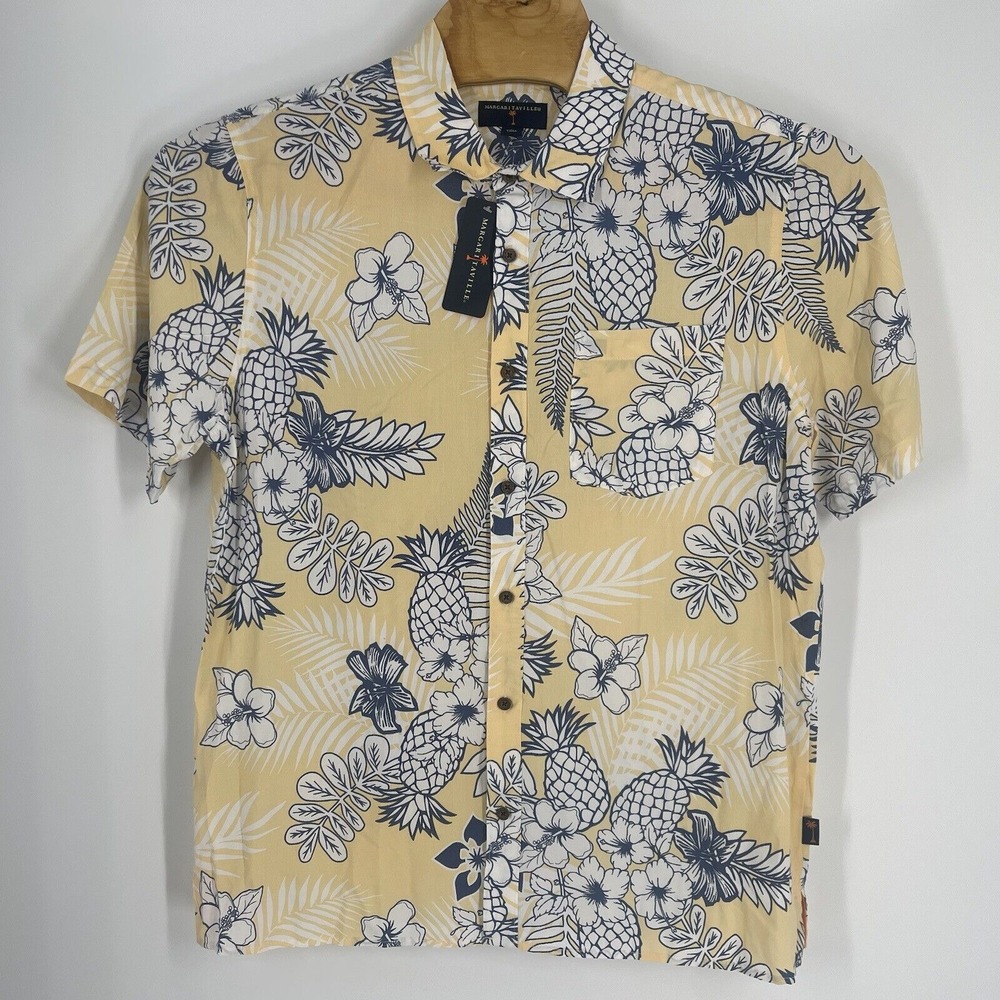Margaritaville Shirt Mens Large Hawaiian‎ Shirt Floral Coconut NWT